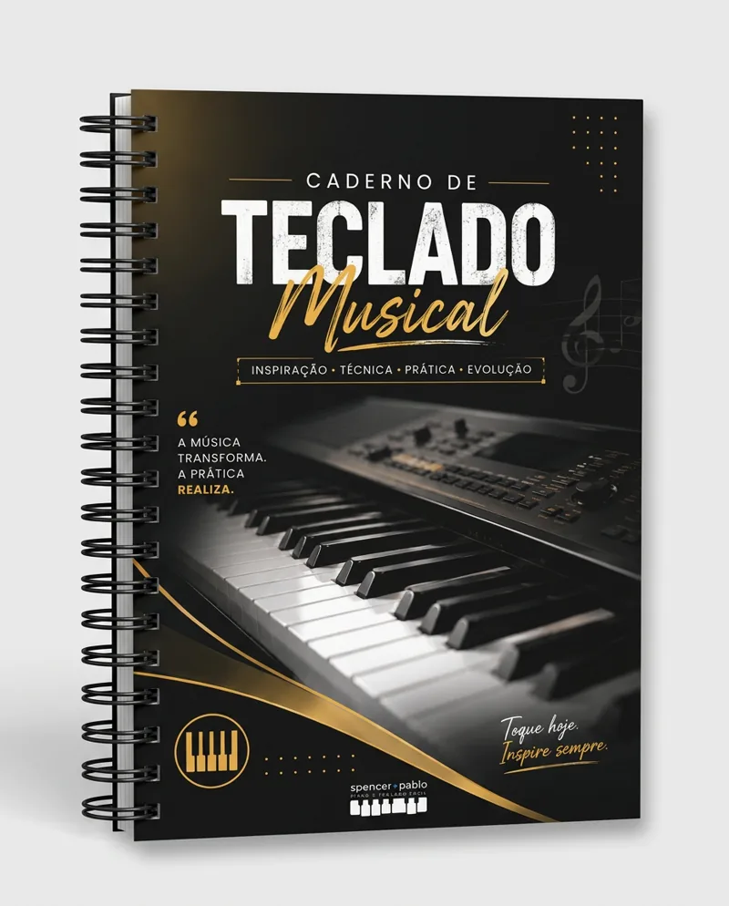 Capa de Caderno de Teclado — Musical